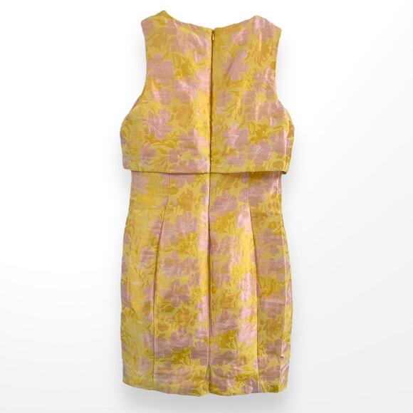 Badgley Mischka Yellow and Pink Midi Dress - Picture 3 of 14